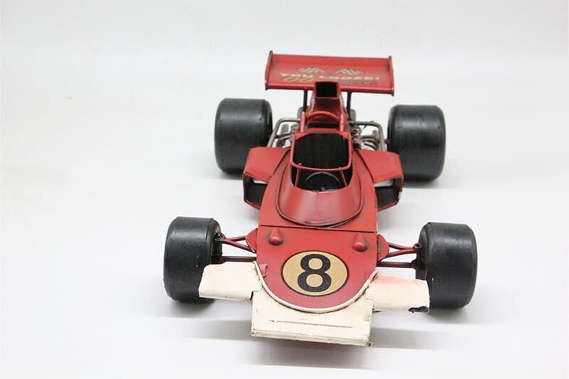 Dekoratif Metal Kırmızı Yarış Araba Modeli C1592