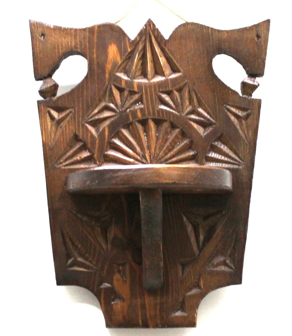 Otantik Çarşı Ahşap  Ahşap El Oyması  Lambalık Raf 27x21x11 cm.