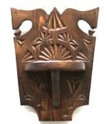 Otantik Çarşı Ahşap  Ahşap El Oyması  Lambalık Raf 27x21x11 cm.