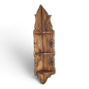 Otantik Çarşı Ahşap El Oyması Köşe Raf 85x15x15 cm.