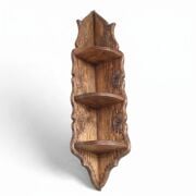 Otantik Çarşı Ahşap El Oyması Köşe Raf 85x15x15 cm.