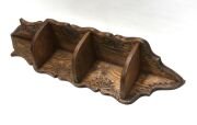 Otantik Çarşı Ahşap El Oyması Köşe Raf 85x15x15 cm.