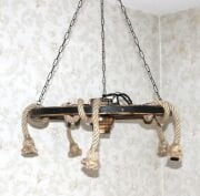 Otantik Çarşı Ahşap Teker Avize 70  cm. 5'li