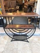 Eskitme Ahşap Ferforje Vitrin  Raf 80x25x75 cm. dir.