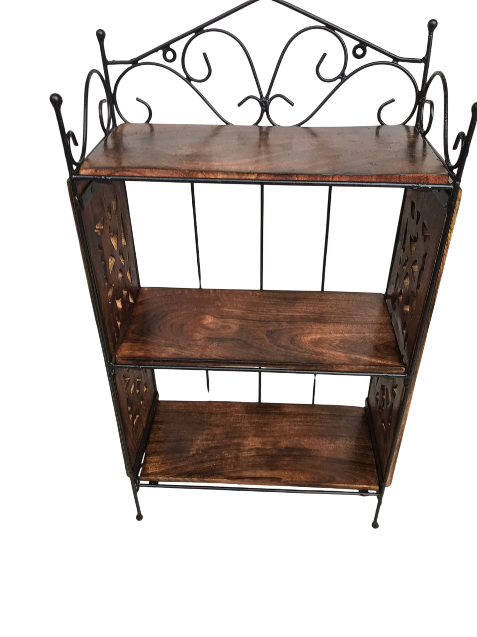 Ahşap Ferforje Duvar Rafı 32x14x59 cm. KNA608
