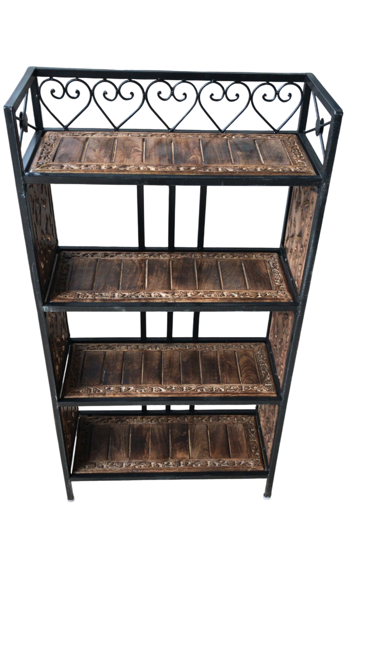 Ahşap Ferforje Raf 53x23x102 cm.  KNA606