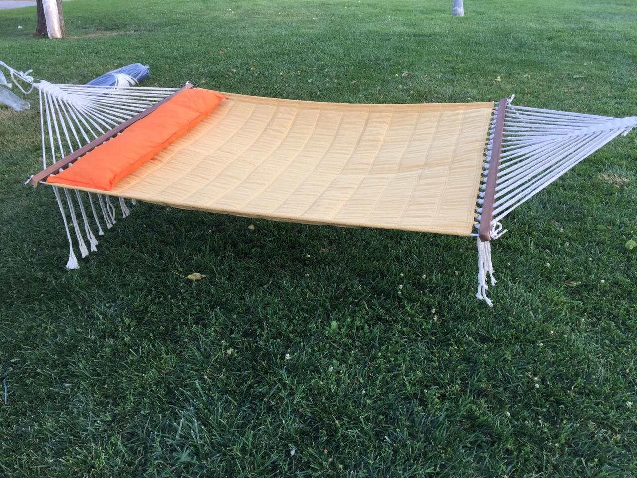 Bilen Hamak Kumaş Hamak Yastıklı 150 cm. Hardal Rengi
