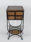 Ahşap  Komodin Etajer Gazetelikli  40x40x82 cm.