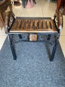 Ahşap Ferforje Oymalı Semer Tabure