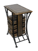 Ahşap Ferforje Dresuar Komodin Etajer 4 Çekmeceli  38x65x80 cm.