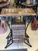 Ahşap Ferforje Dresuar Komodin Etajer 4 Çekmeceli  30x60x84 cm.