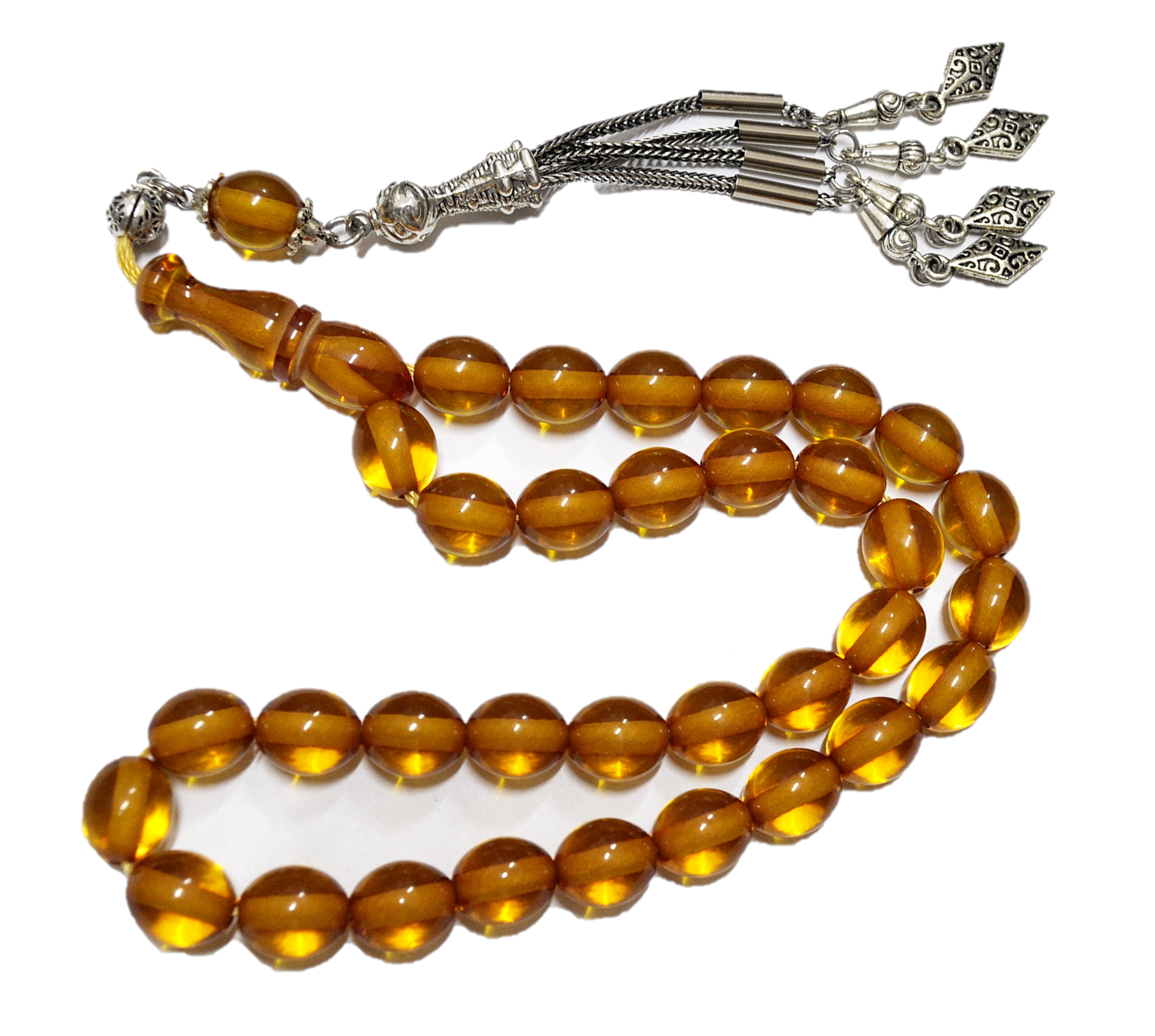 Ateş Kehribar Tesbih 9*10 mm (khr-11041)