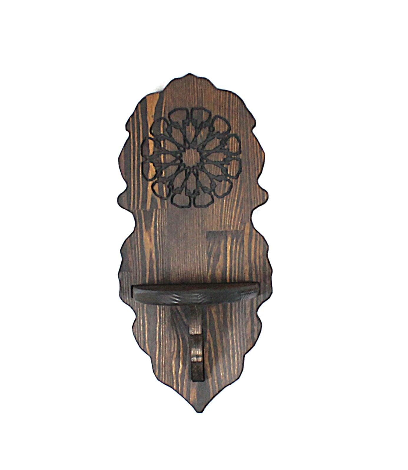 Ahşap Oymalı Kavukluk Lambalık Raf  50x22x16 cm.