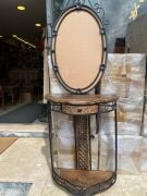 Ahşap Oymalı Eskitme Konsol Takımı Dresuar