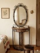 Ahşap Oymalı Eskitme Konsol Takımı Dresuar