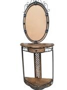 Ahşap Oymalı Eskitme Konsol Takımı Dresuar