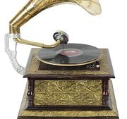 Ahşap Metal Kaplamalı Gramofon
