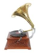 Ahşap Oymalı Kare Gramofon