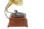 Ahşap Oymalı Kare Gramofon