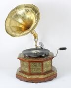 Ahşap Metal Kaplamalı Sekizgen Gramofon