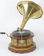 Ahşap Metal Kaplamalı Sekizgen Gramofon