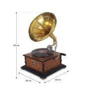Ahşap Kare  Gramofon