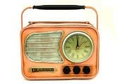 Dekoratif Metal Radyo Saat Kumbara C0330