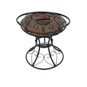 Ahşap Ferforje Oymalı Sandalye Tabure 46x46x59 cm. KNA50-3