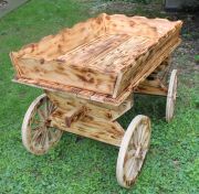 Eskitme Ahşap At Arabası 130x75 h:85 cm. K02