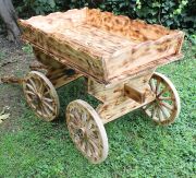Eskitme Ahşap At Arabası 130x75 h:85 cm. K02